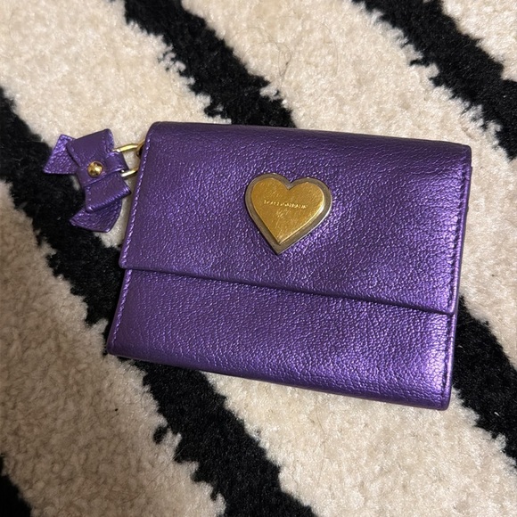 Dolce & Gabbana Handbags - Dolce & Gabbana Metallic Purple Leather Wallet
